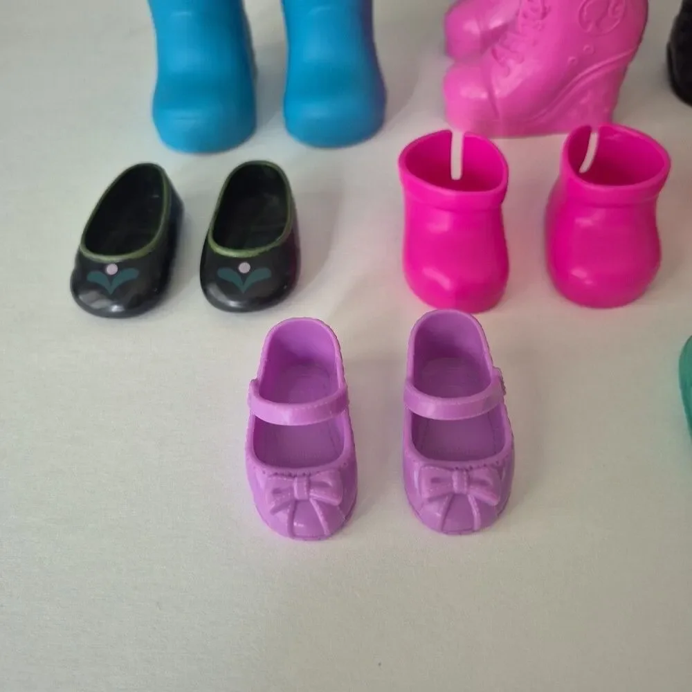 9 Pairs of Variety Doll Shoes Boots Sandals Replacement Lot Anna Elsa Ariel ETC